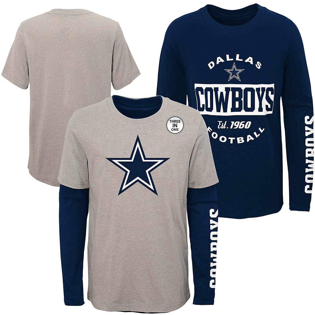 Dallas Cowboys Boys' Goal Line Stated 3-in-1 Combo T-shirt                                                                       - view number 1