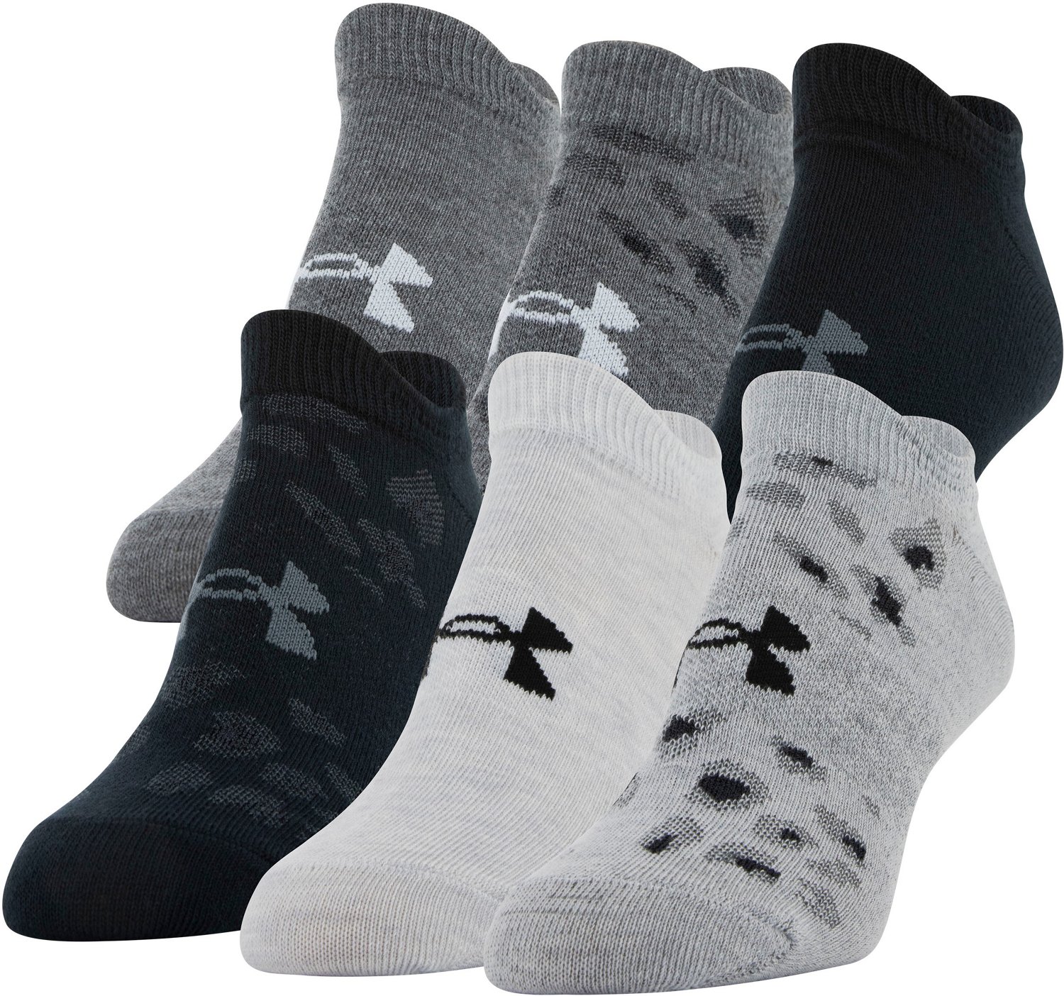 Under Armour Essential 2.0 Performance Training No-Show Socks 6 Pack ...