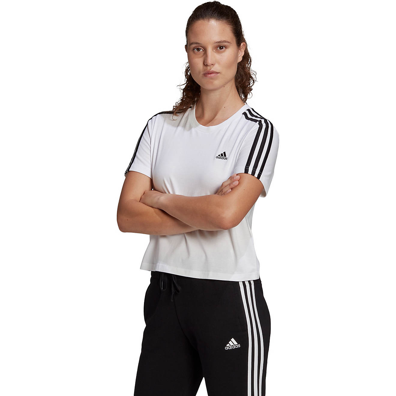 Adidas Women's 3-Stripes Cropped T-shirt                                                                                         - view number 1