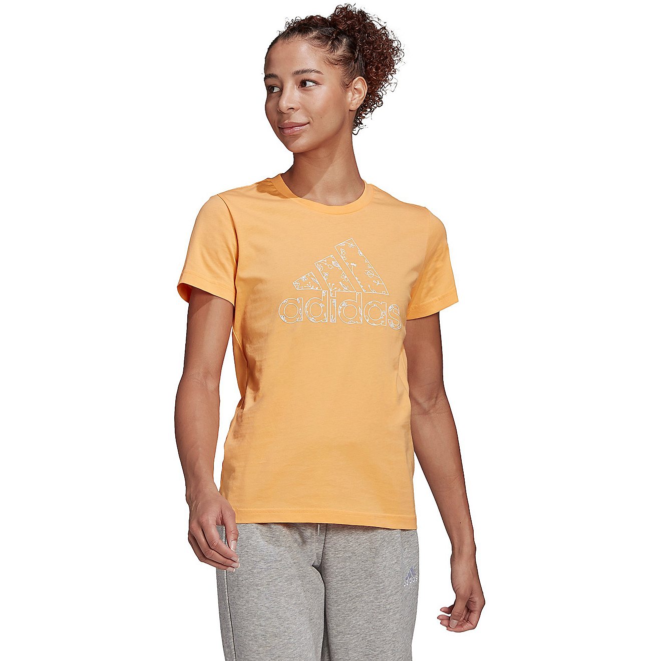 adidas Women's BOS Outlined Floral Graphic T-shirt                                                                               - view number 1