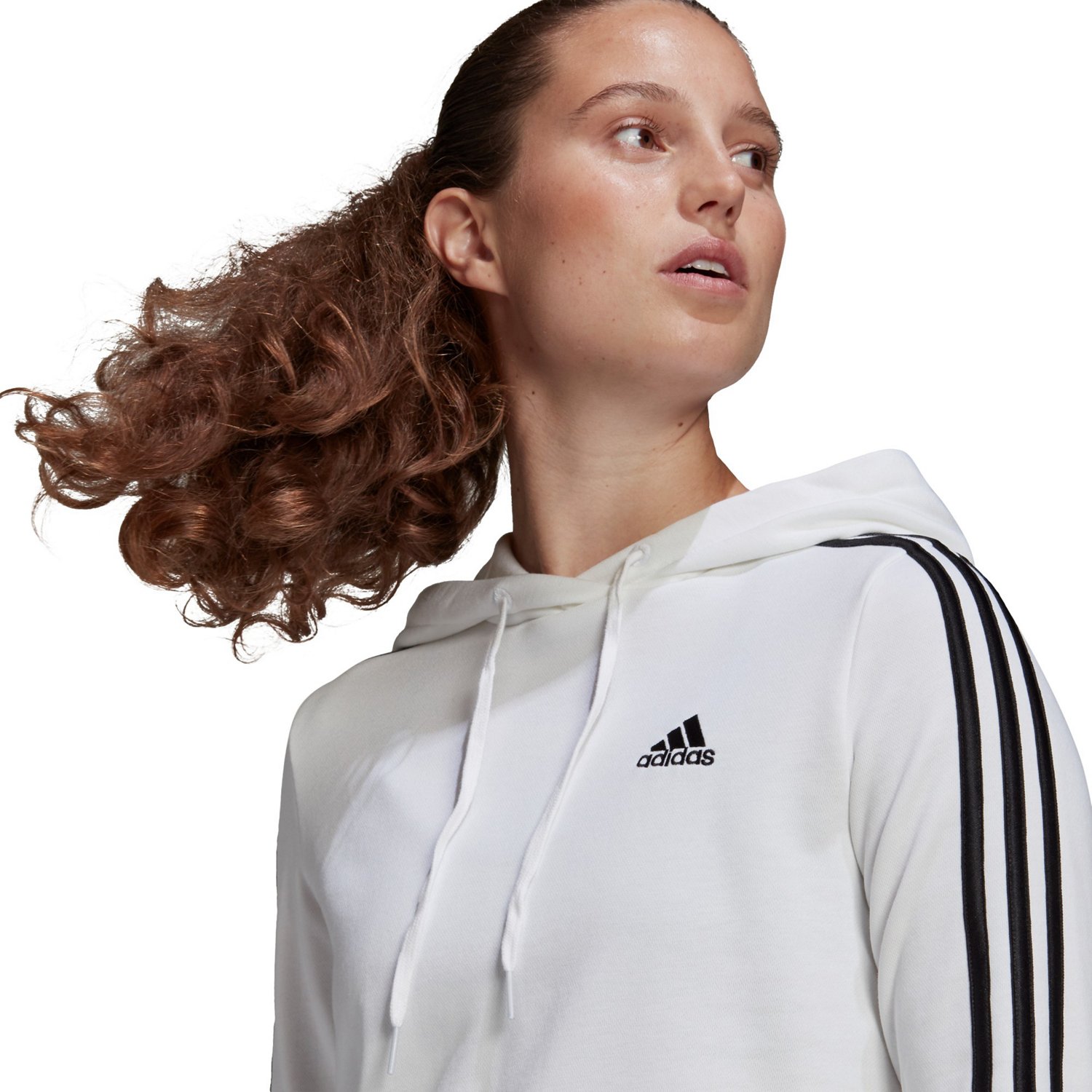 adidas Womenâs Essentials 3-Stripes Crop Hoodie | Academy