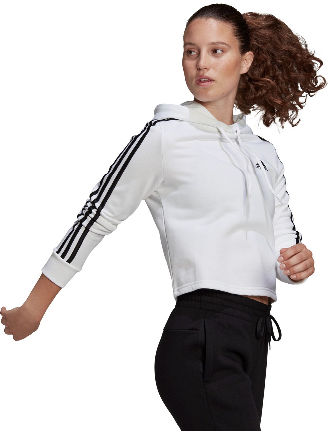 adidas Women’s Essentials 3-Stripes Crop Hoodie | Academy