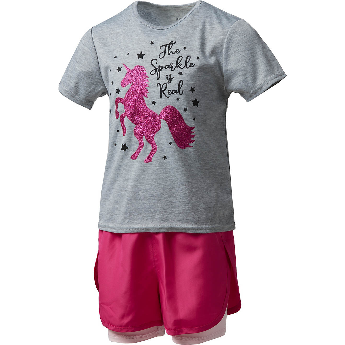 BCG Toddler Girls' Unicorn Sparkle Graphic T-shirt Set                                                                           - view number 1