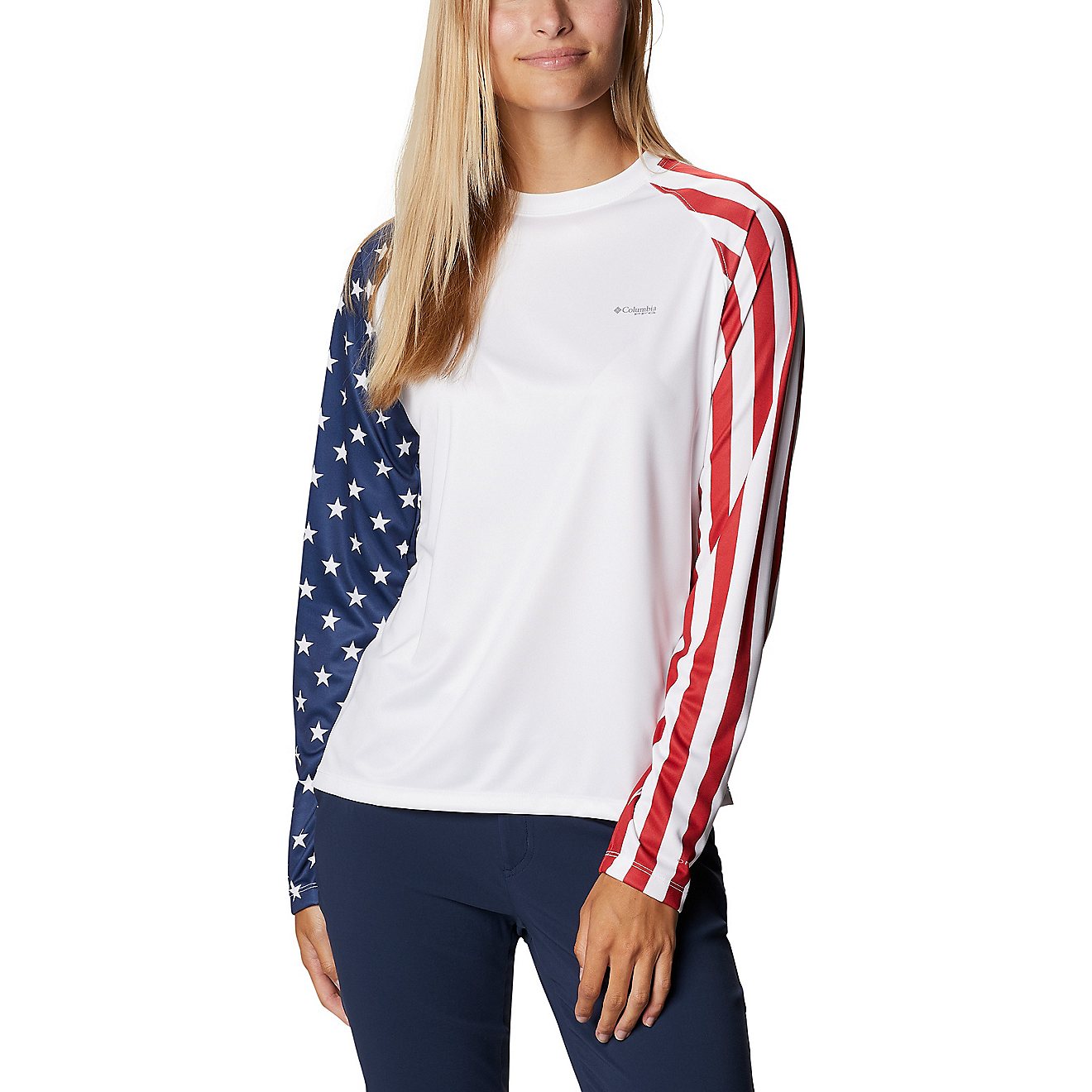 Columbia Sportswear Women's PFG Tidal Fish Americana Long Sleeve T-shirt                                                         - view number 1
