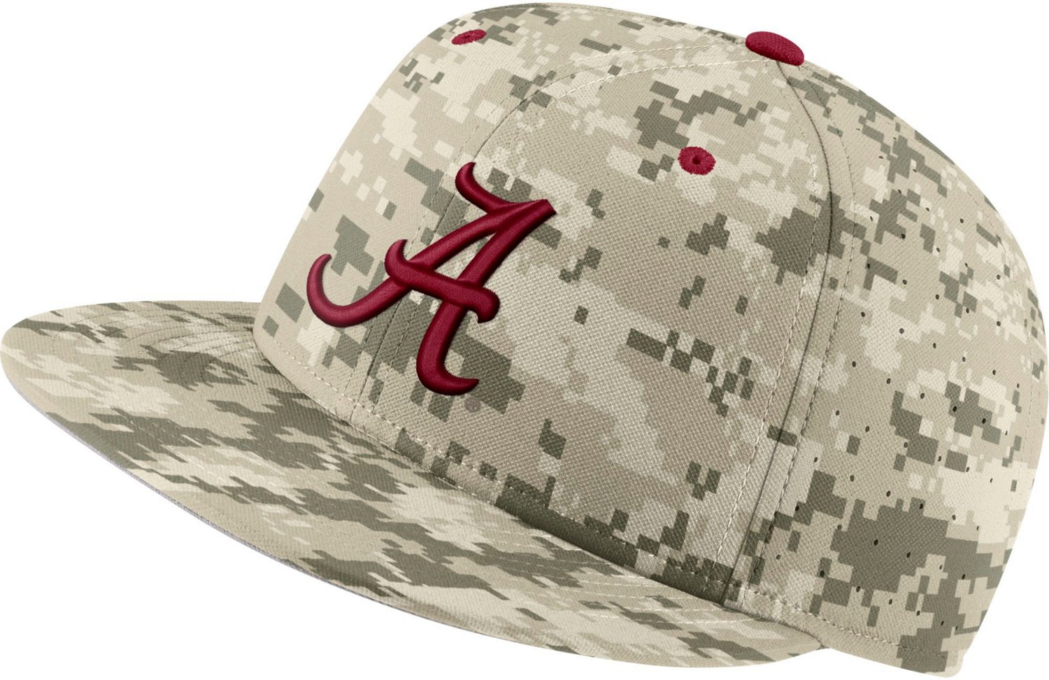 Nike Men’s University of Alabama AeroBill True Baseball Camo Cap Academy