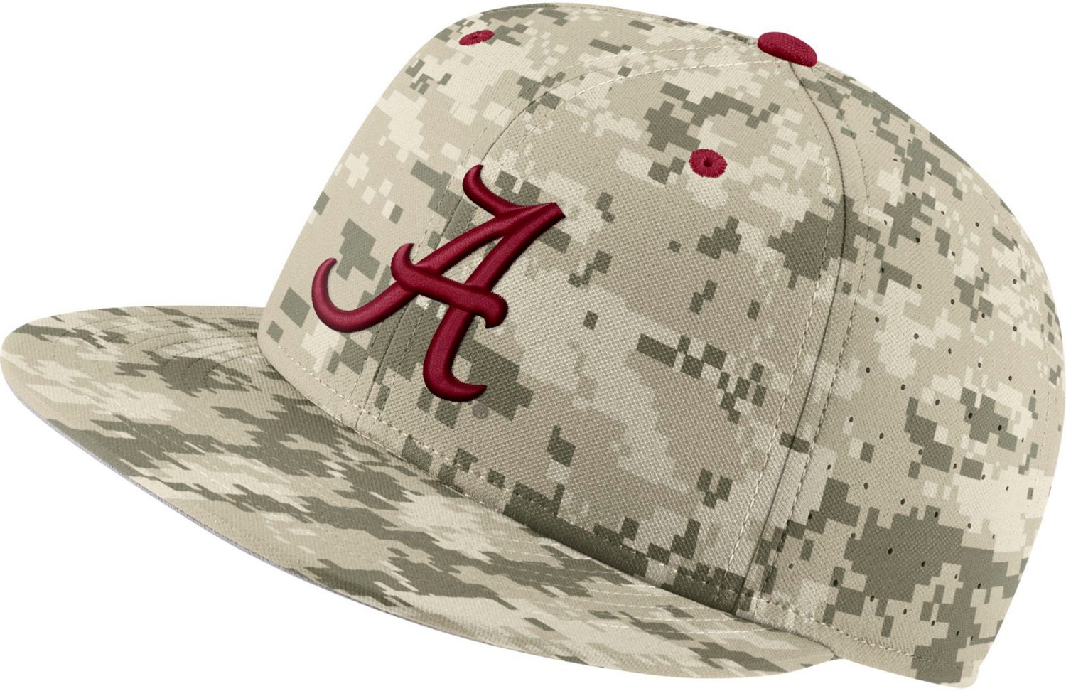 Nike Mens University Of Alabama Aerobill True Baseball Camo Cap Academy