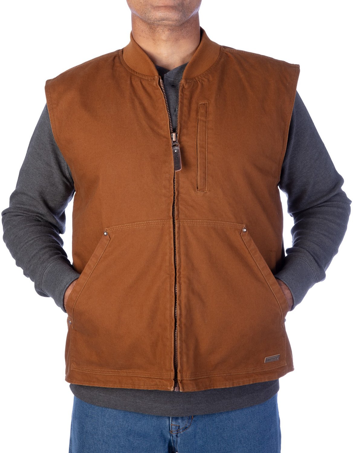 Smith's Workwear Men's Sherpa Lined Duck Canvas Work Vest Academy