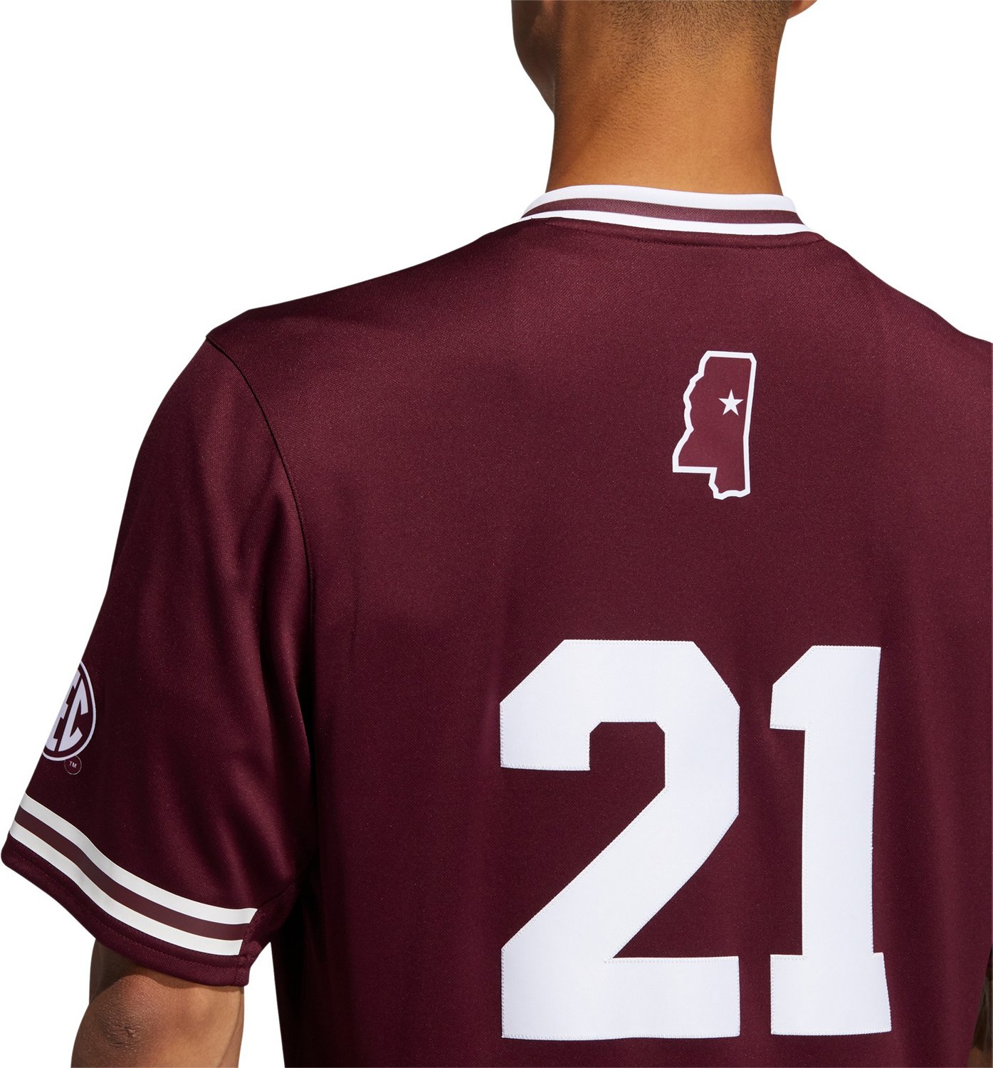 adidas Men's Mississippi State University Replica Baseball Jersey Academy