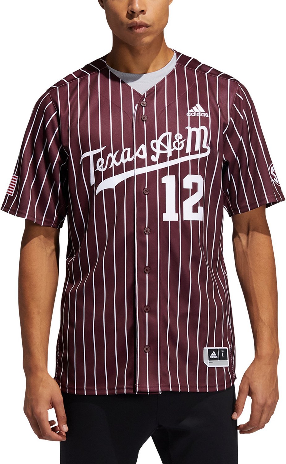 adidas Men's Texas A&M University Replica Baseball Jersey Academy