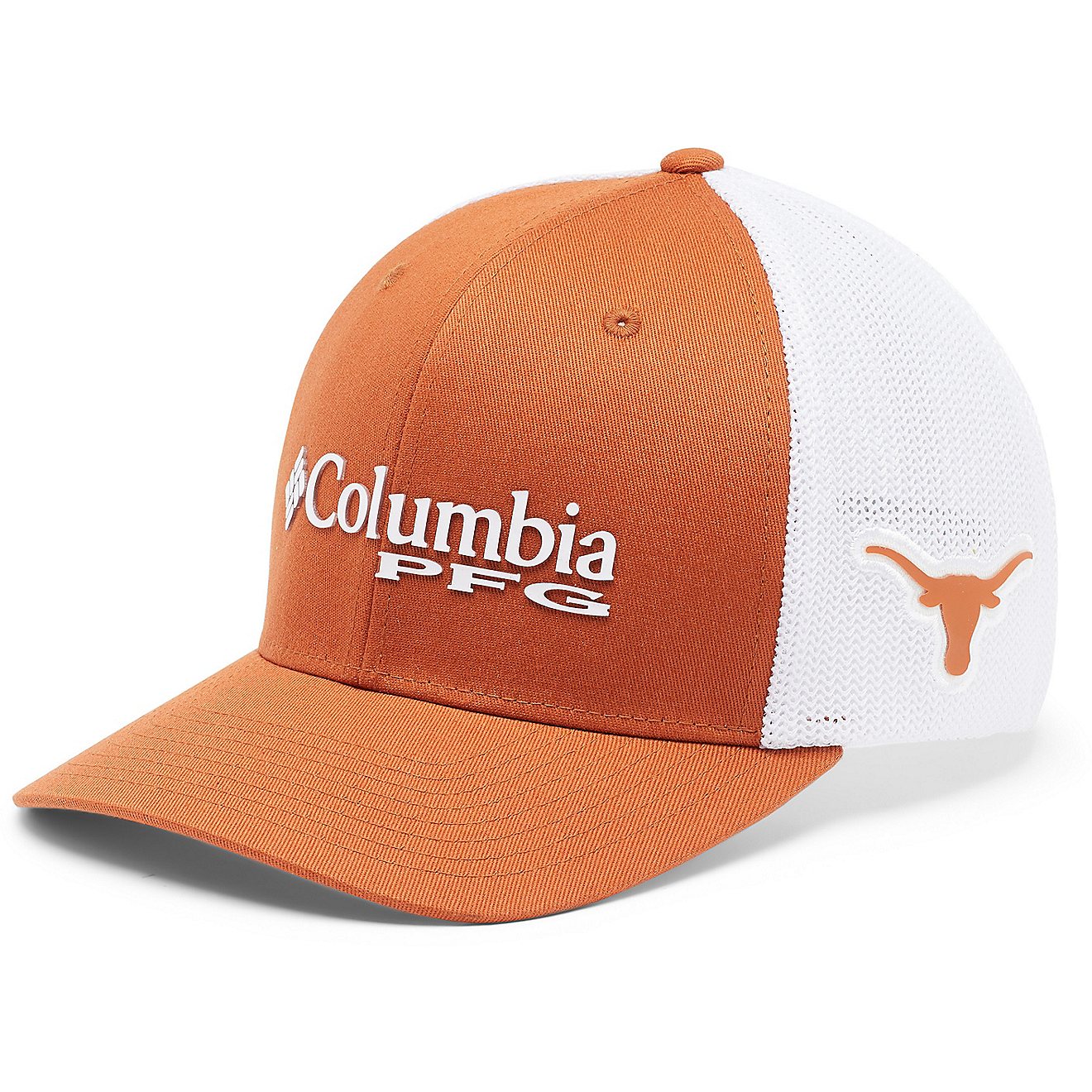 Columbia Sportswear Adults' University of Texas PFG Mesh Ball Cap                                                                - view number 1