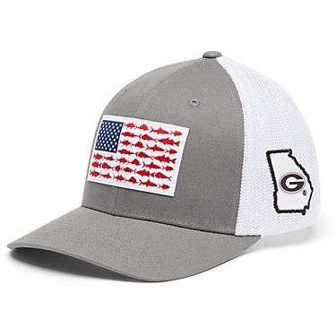 Columbia Men's University of Georgia PFG Mesh Fish Flag Ball Cap