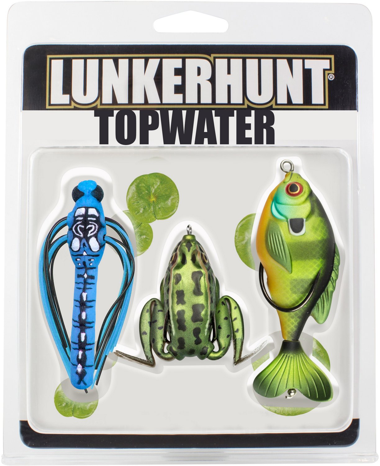 Lunkerhunt 3-Piece Yappa Combo Rat & Bug Hollow Body Bass Topwater Lures Frog 