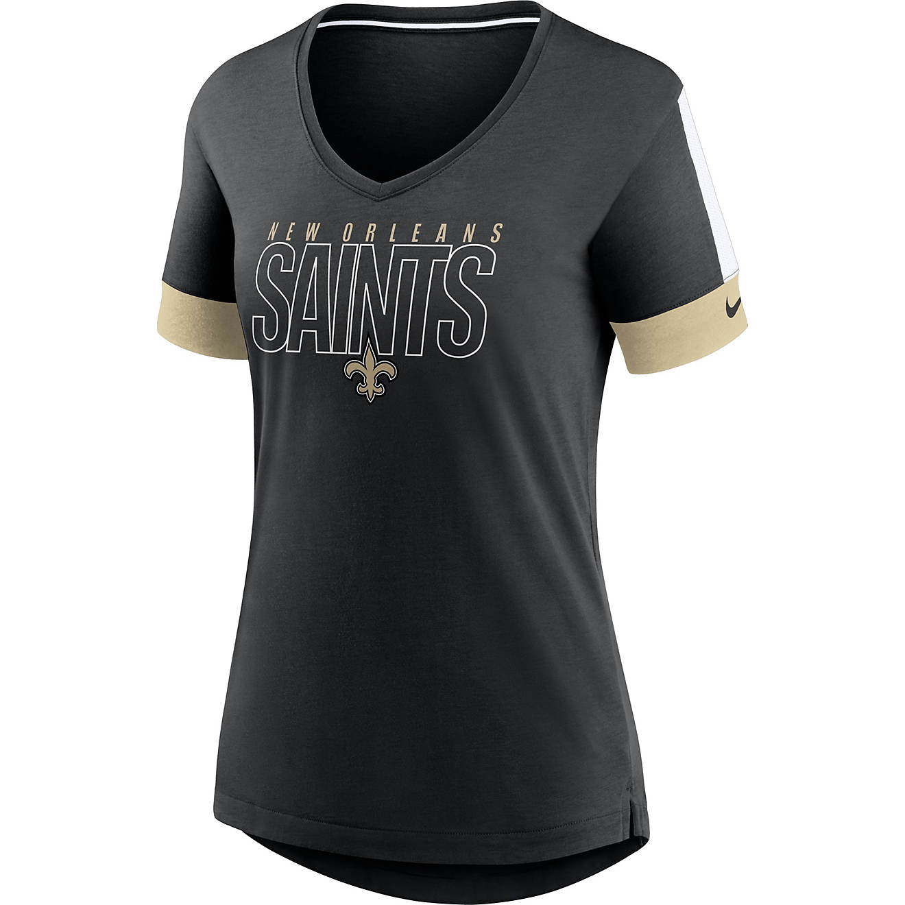 Nike Women's New Orleans Saints Mascot Outline Fashion Triblend T-shirt                                                          - view number 1