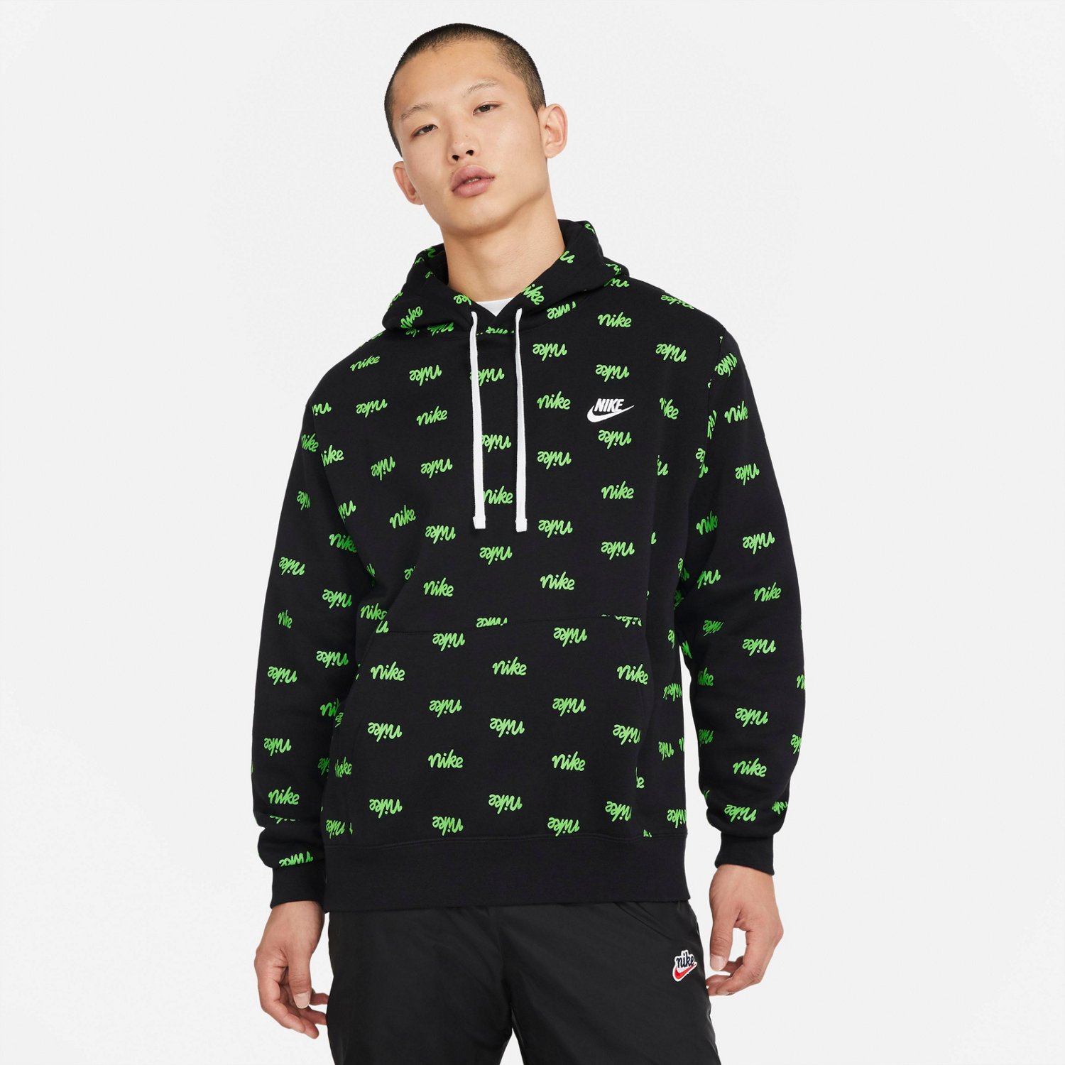 nike men's sportswear club bb script hoodie