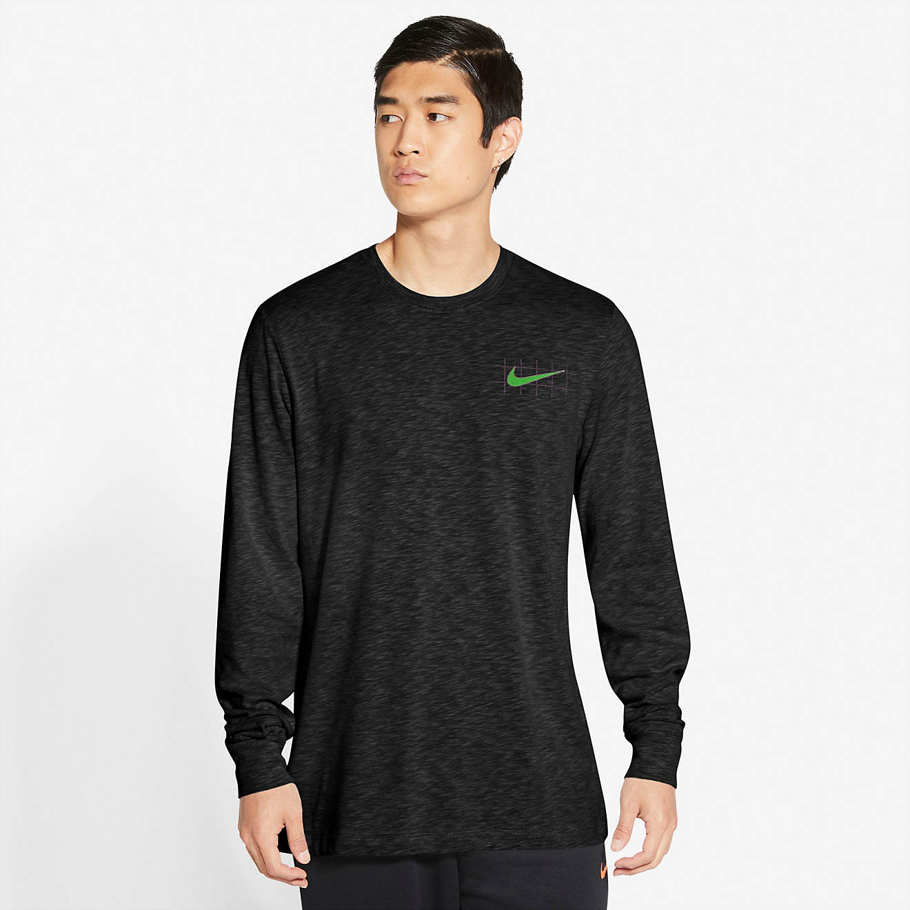Nike Men's Dri-FIT Slub Seasonal Graphic Long Sleeve T-shirt                                                                     - view number 1