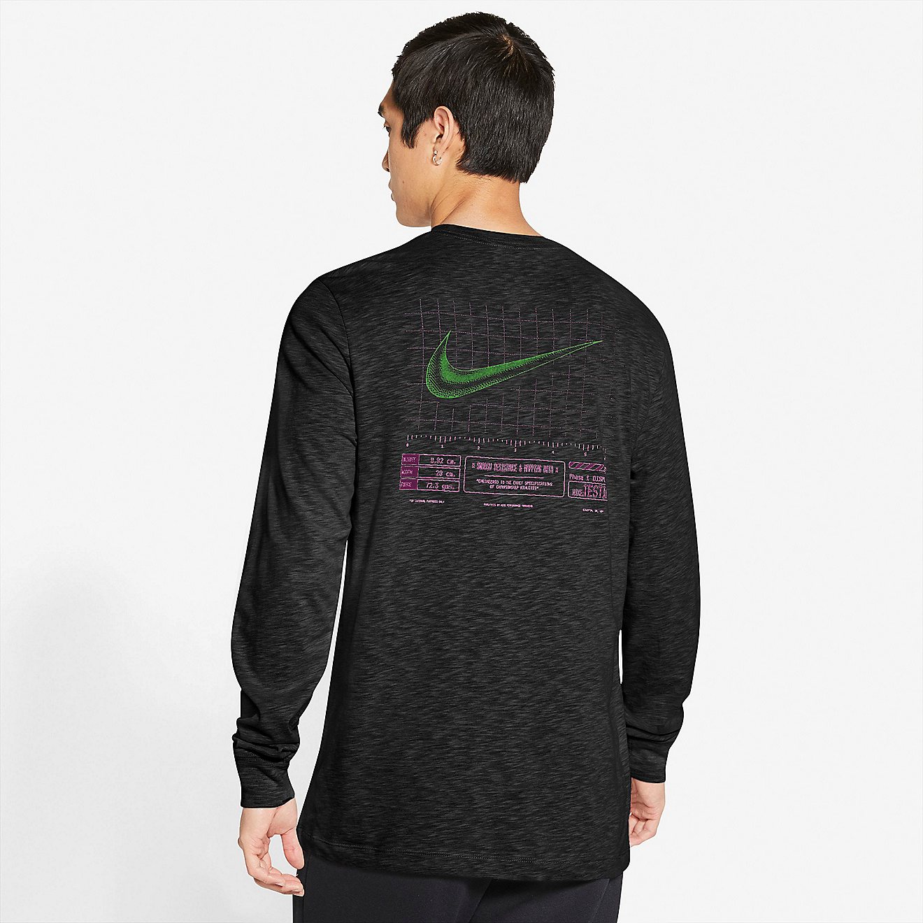 Nike Men's Dri-FIT Slub Seasonal Graphic Long Sleeve T-shirt                                                                     - view number 2