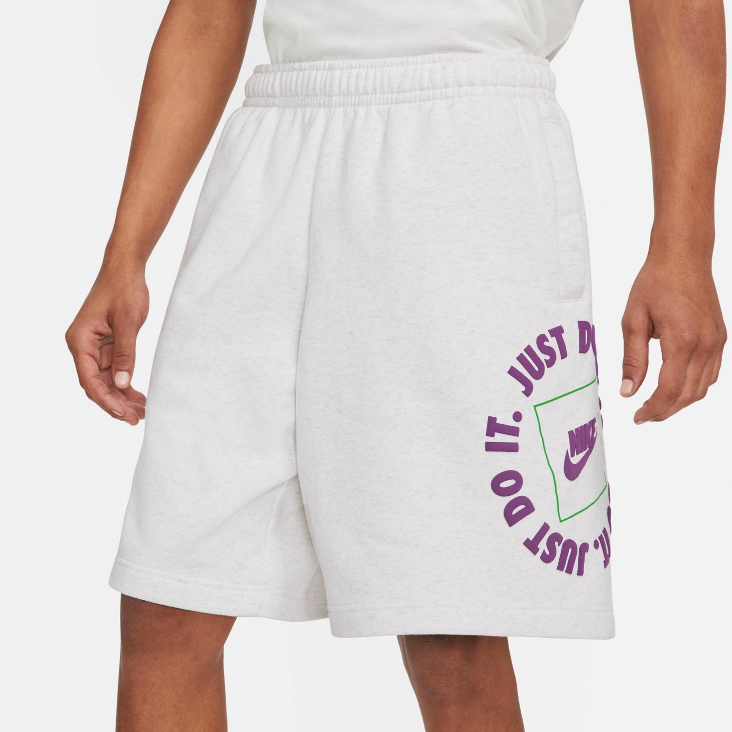 red nike fleece shorts mens