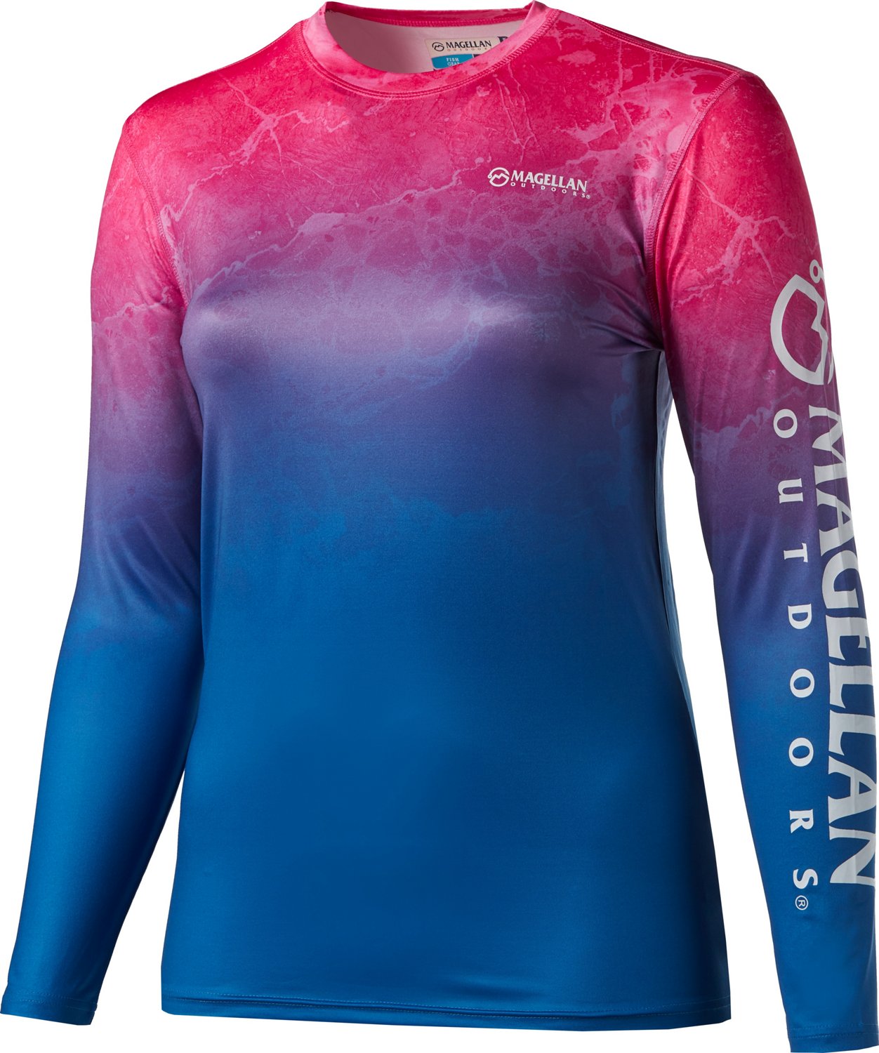 Magellan Outdoors Women's Realtree Fish WAV3 Ombre Fishing Shirt Academy