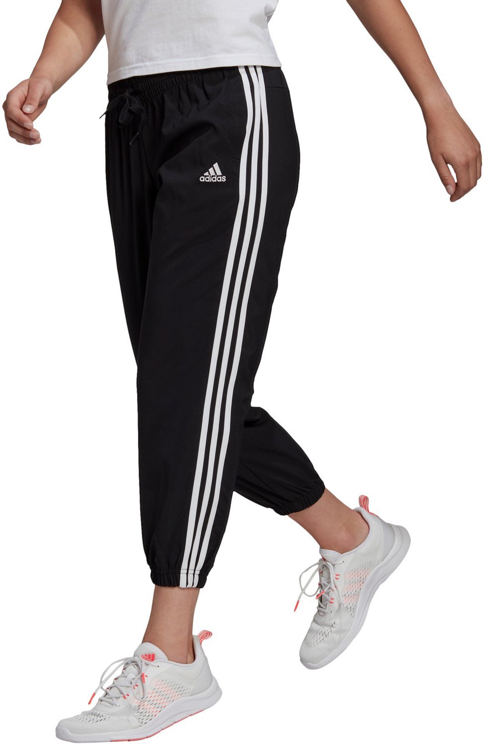 adidas Women's Essentials Woven 3-Stripes 7/8 Pants | Academy