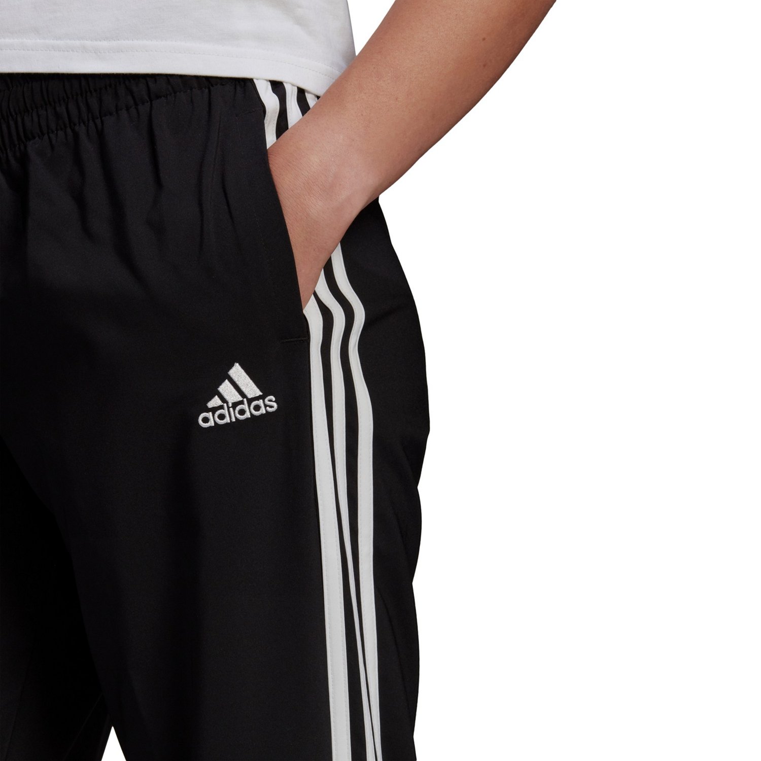 Adidas Women's Essentials Woven 3-Stripes 7/8 Pants | Academy