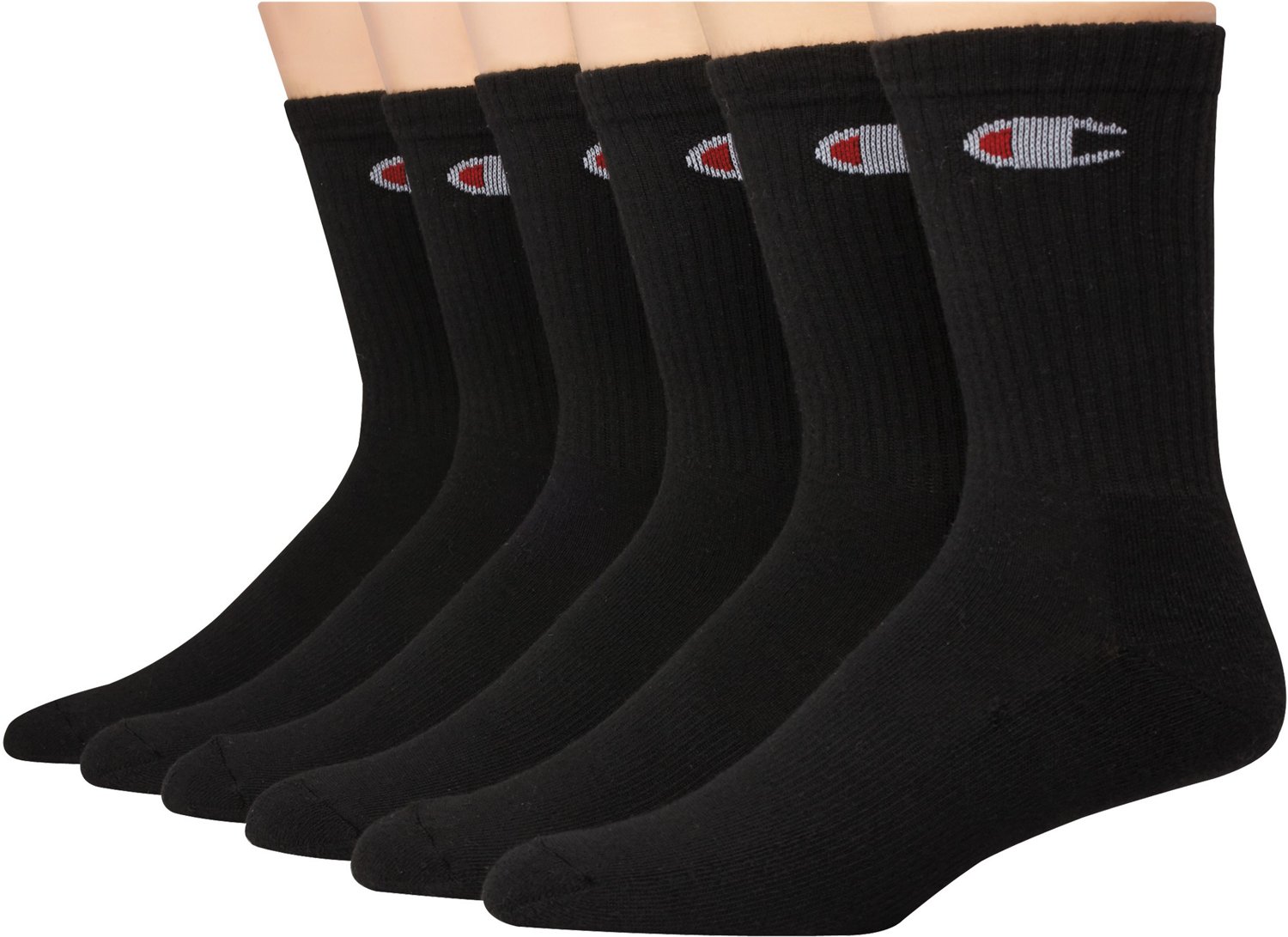 Champion Men's Core Crew Socks 6Pack Academy