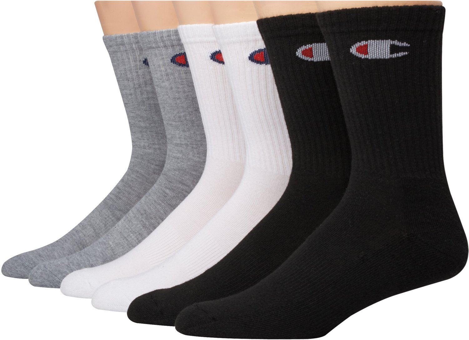 Champion Men's Core Crew Socks 6Pack Academy