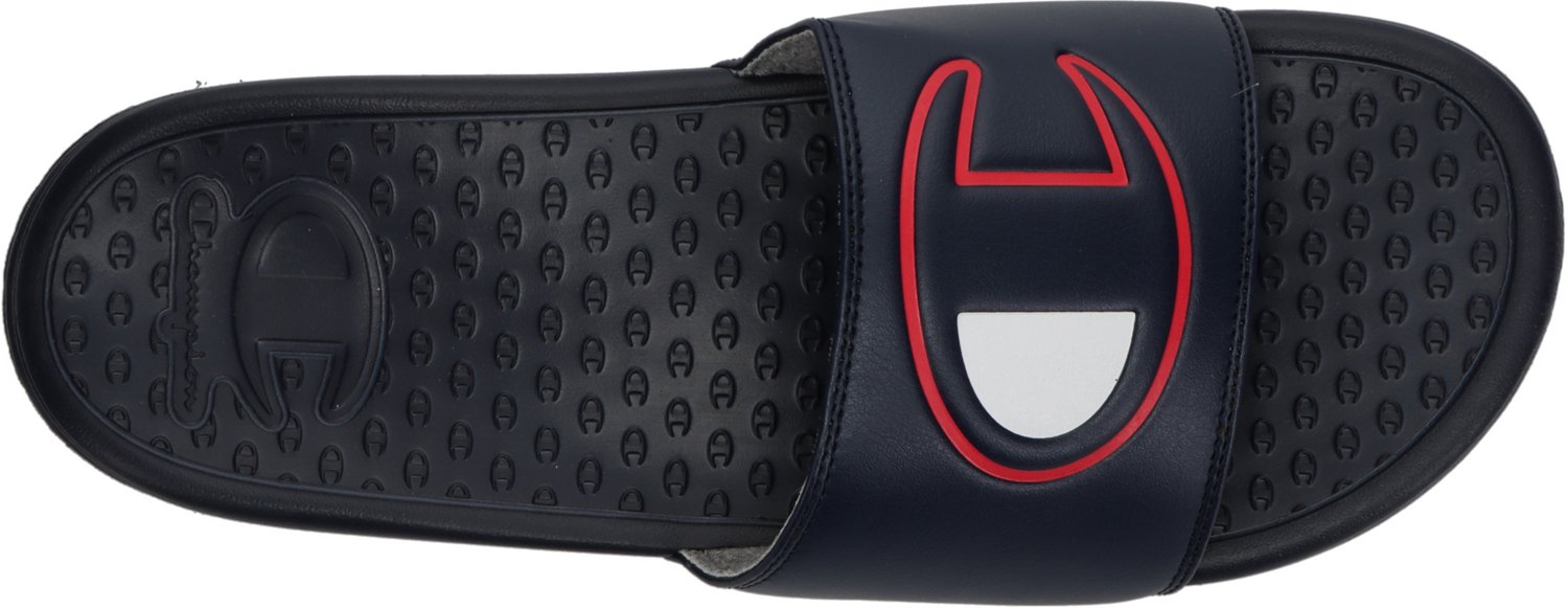 Champion Men's Super Slide Solid Logo Slides Academy