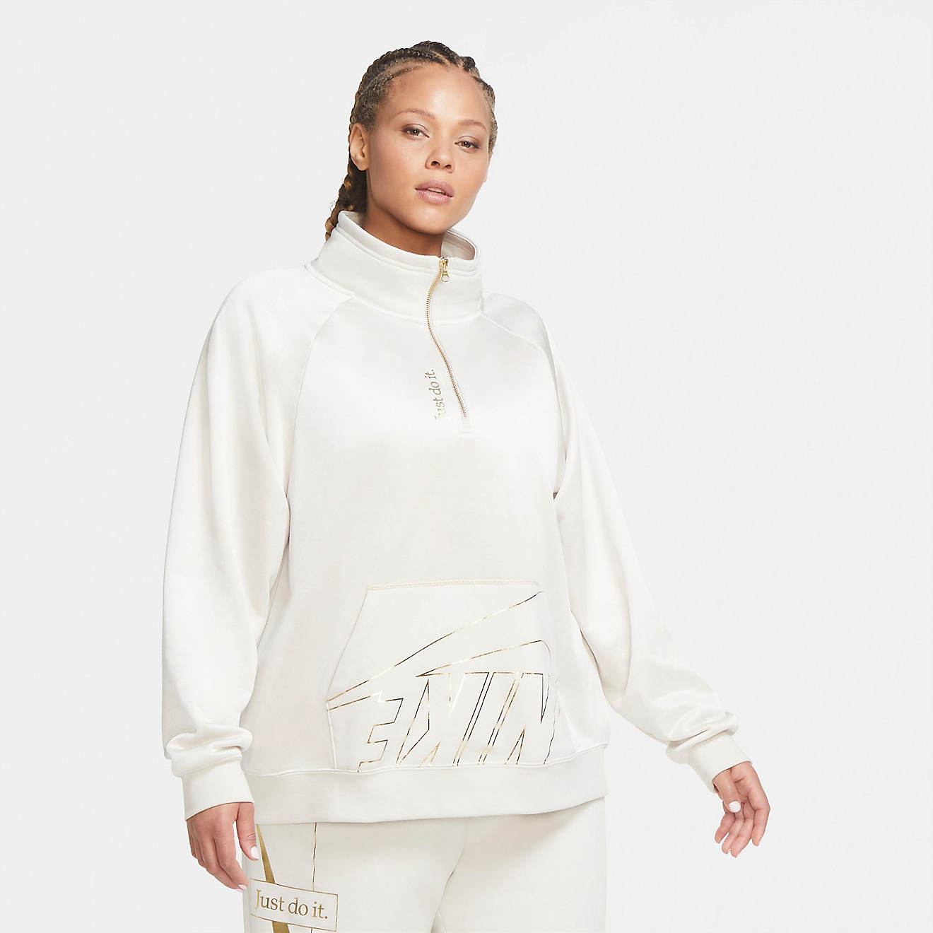 Nike Women's 1/4-Zip Fleece Plus Size Long Sleeve Top                                                                            - view number 1