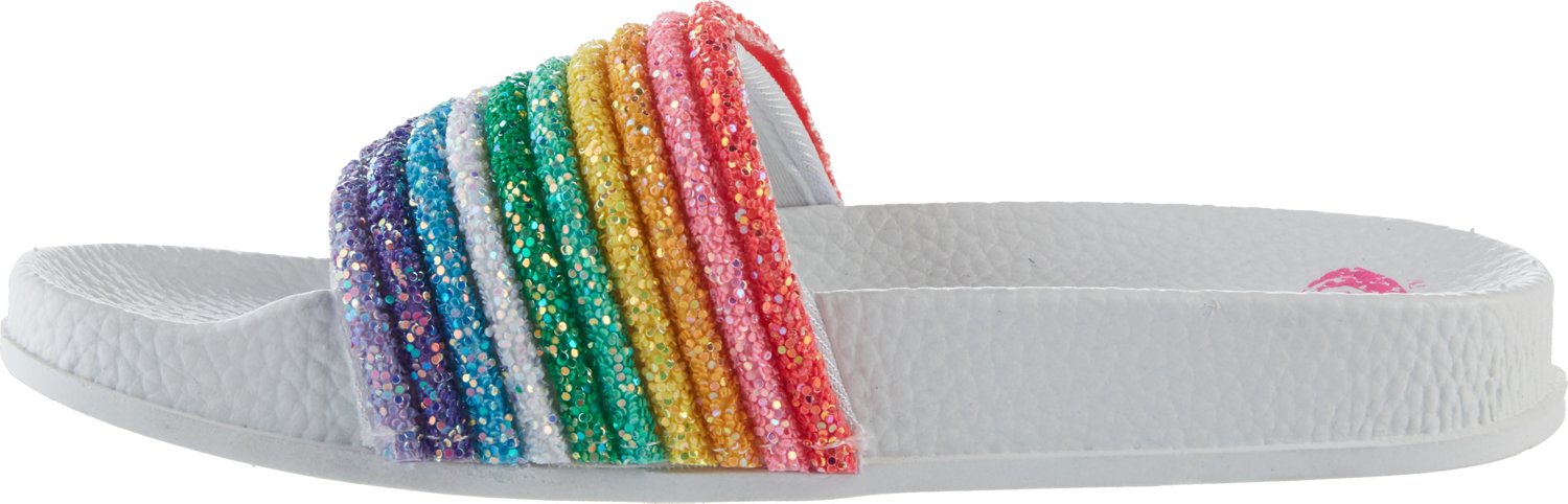 rainbow glitter slides