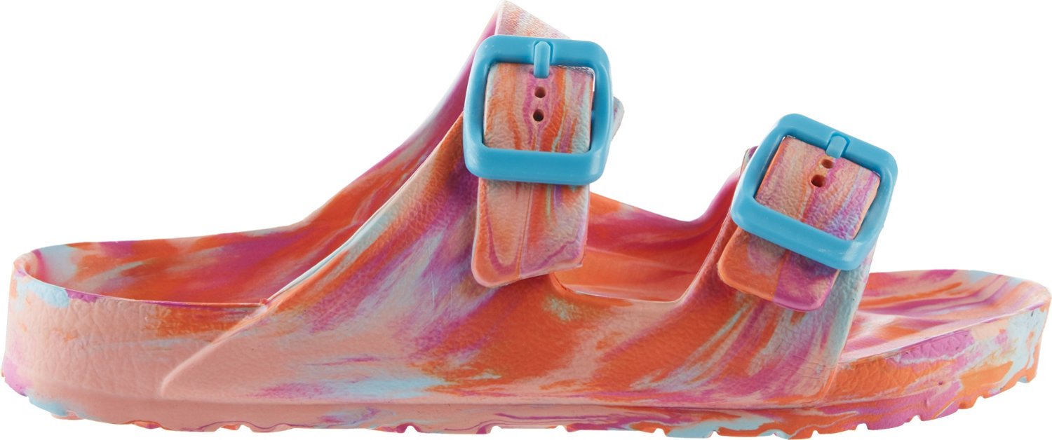 two buckle slide sandals