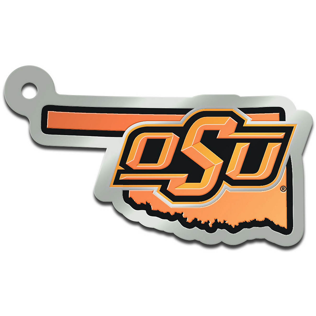 WinCraft Oklahoma State University State Shape Metallic Key Ring                                                                 - view number 1