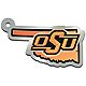 WinCraft Oklahoma State University State Shape Metallic Key Ring                                                                 - view number 1 image