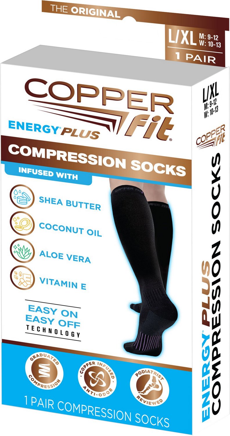 Copper Fit Energy Plus Hydrating Compression Socks Academy