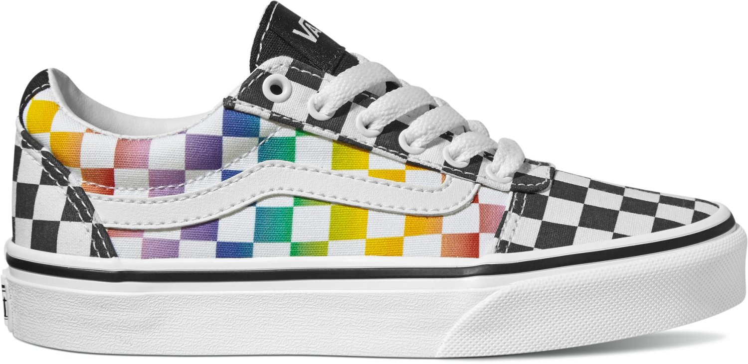 rent faktisk Awakening Elemental Vans Girls' PSGS Ward Rainbow Checkered Shoes | Academy