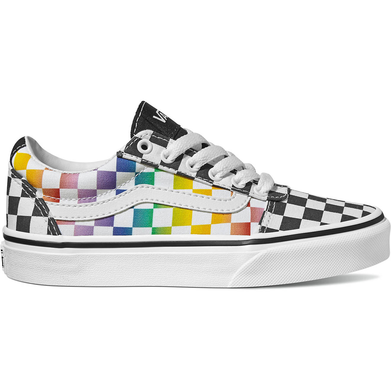 Vans Girls' PSGS Ward Rainbow Checkered Shoes                                                                                    - view number 1