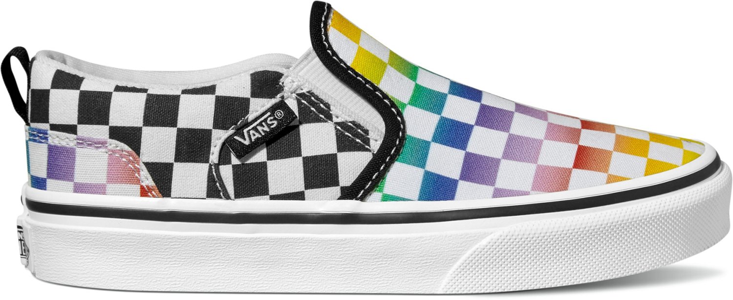 Vans Girls' Asher Rainbow Checkered Shoes | Academy