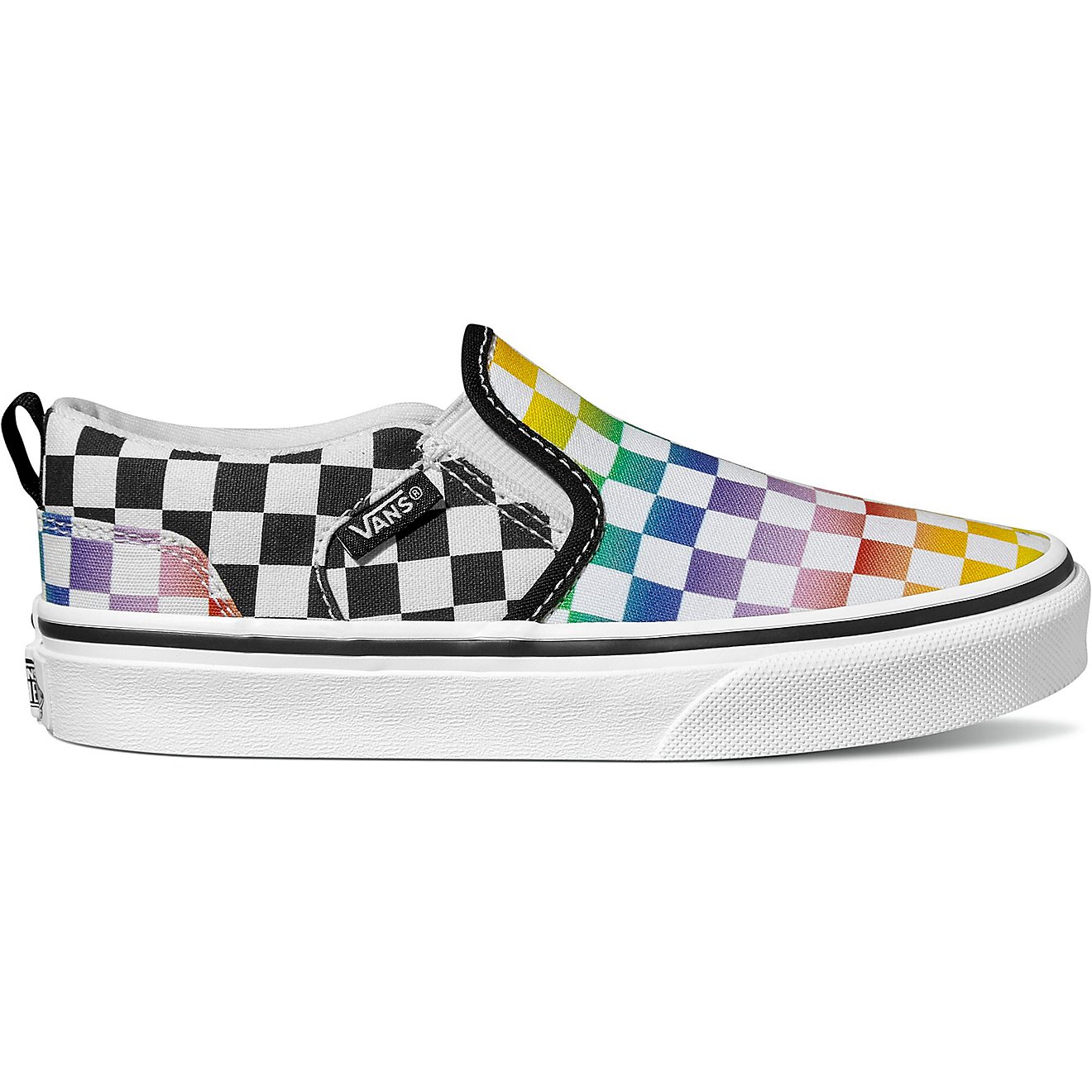 Vans Girls' PSGS Asher Rainbow Checkered Shoes                                                                                   - view number 1
