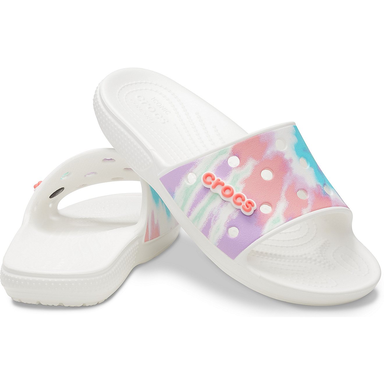 Crocs Adults' Classic Tie-Dye Graphic Slides                                                                                     - view number 3