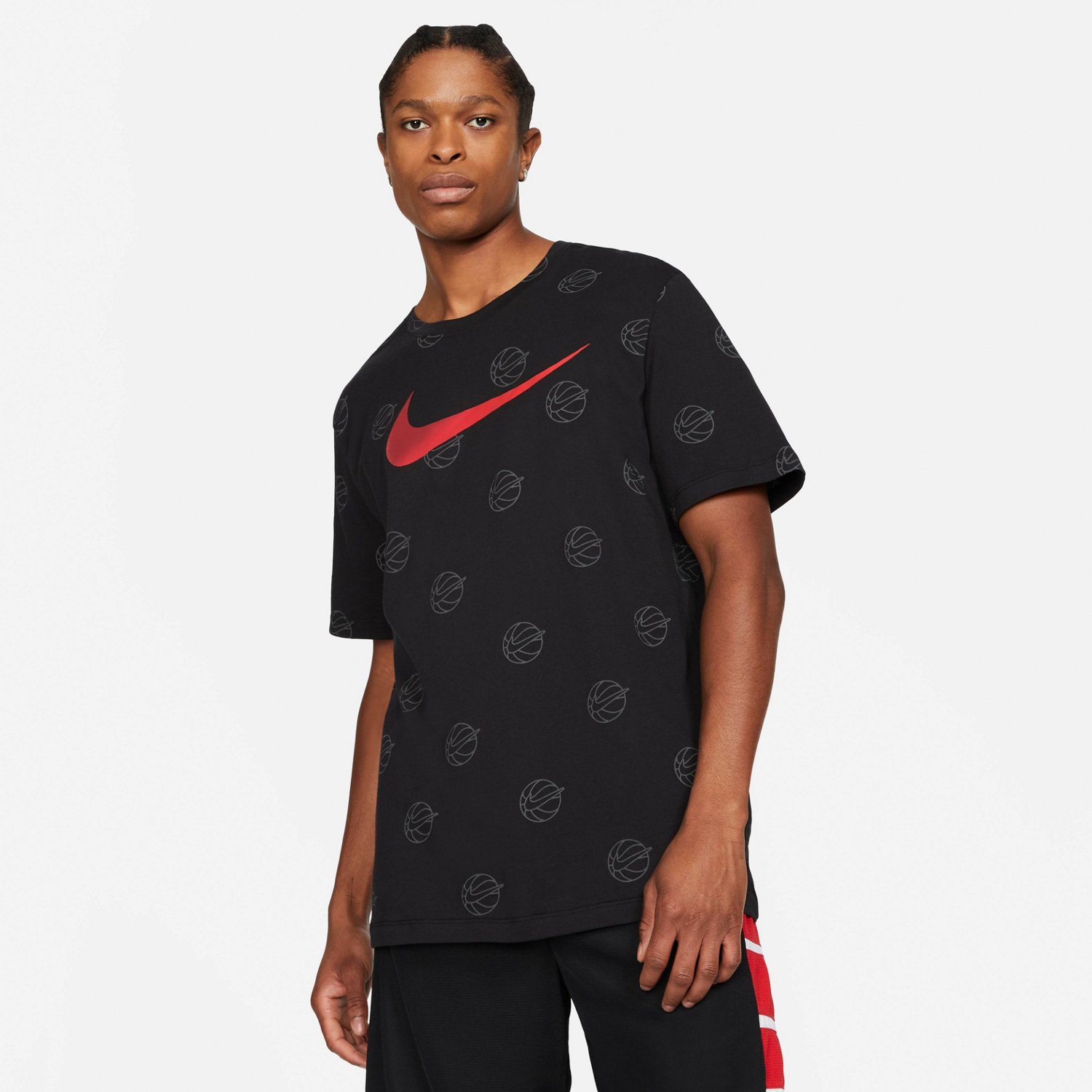 Nike Men's Swoosh Allover Print Basketball Short Sleeve T-shirt | Academy