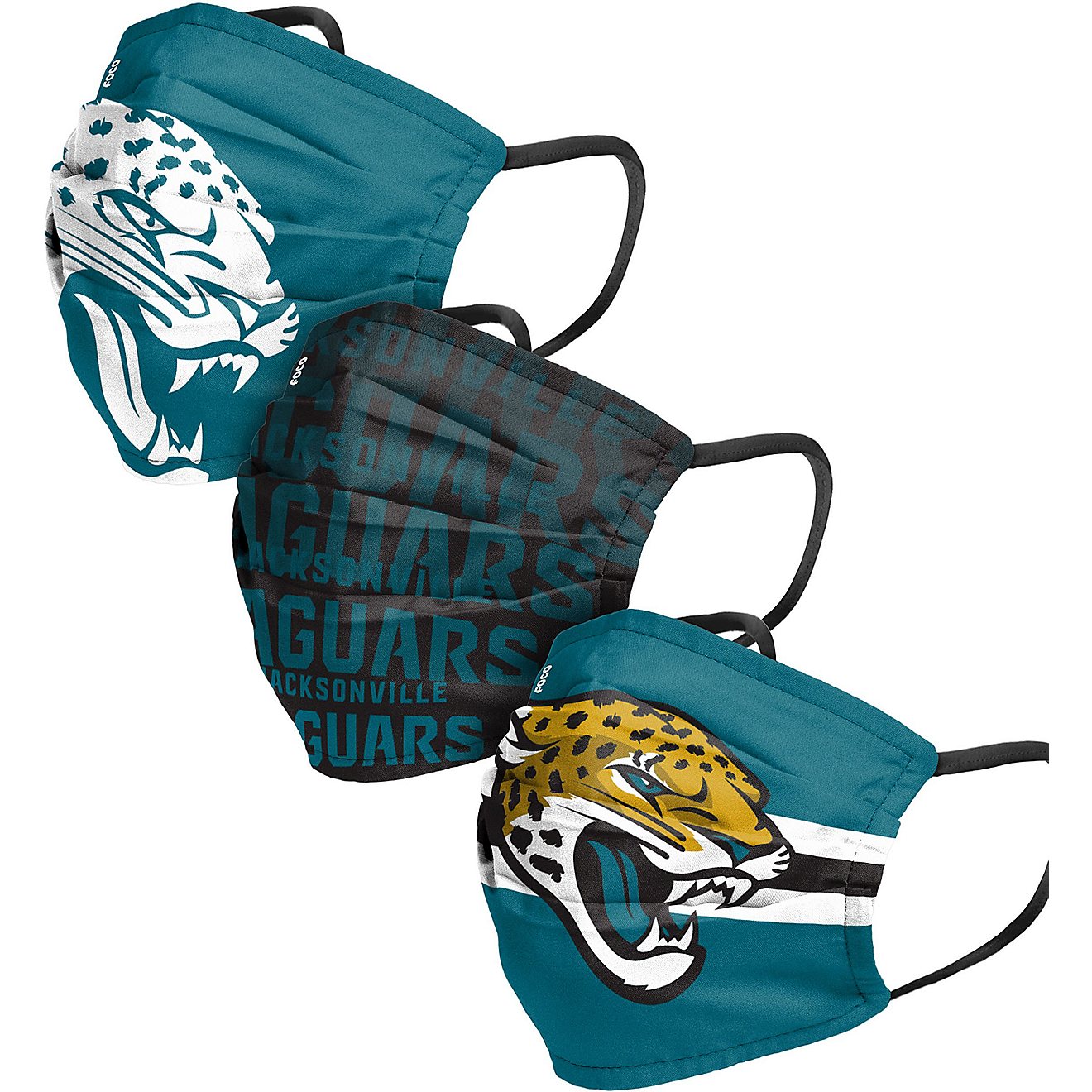 Forever Collectibles Men's Jacksonville Jaguars Matchday Face Covers 3-Pack                                                      - view number 1