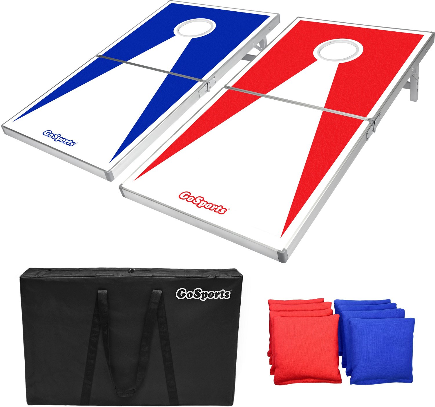 GoSports Regulation Size LED Cornhole Game Set - 4ft Boards, 8 Bean Bags, Foldable & Portable