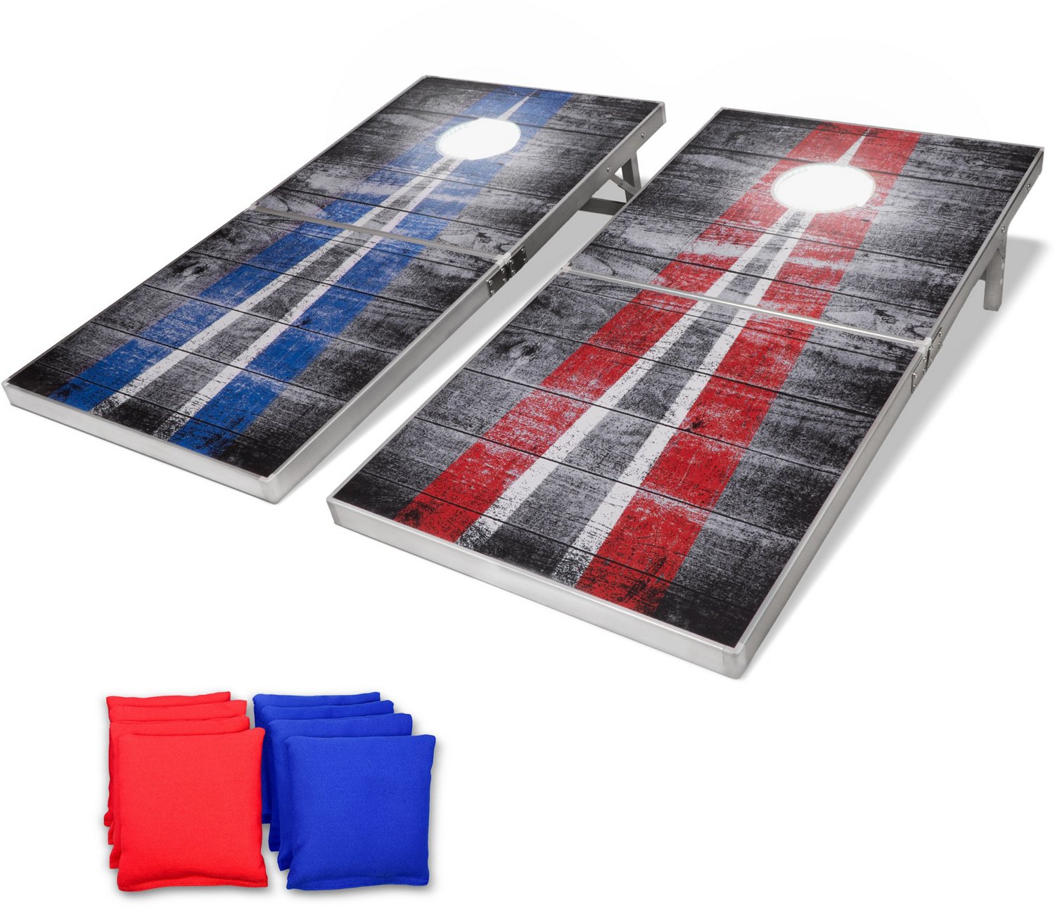 GoSports Rustic LED 4 x 2 ft Aluminum Cornhole Set                                                                              