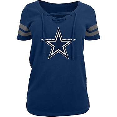 New Era Women's Dallas Cowboys Lace Up Inset Jersey T-shirt                                                                     