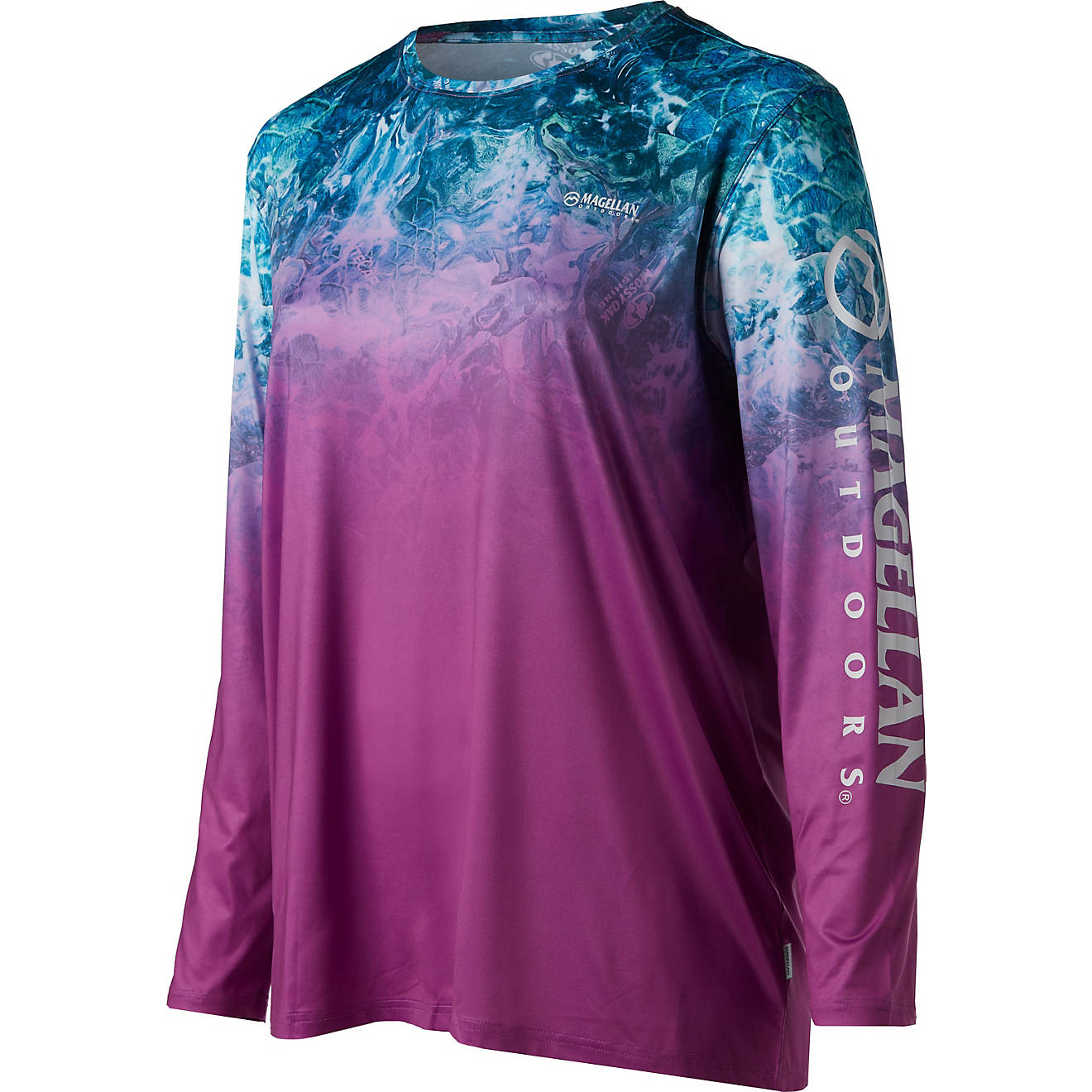 Magellan Outdoors Women's Mossy Oak Whitecap Ombre Plus Size Long Sleeve Top                                                     - view number 1