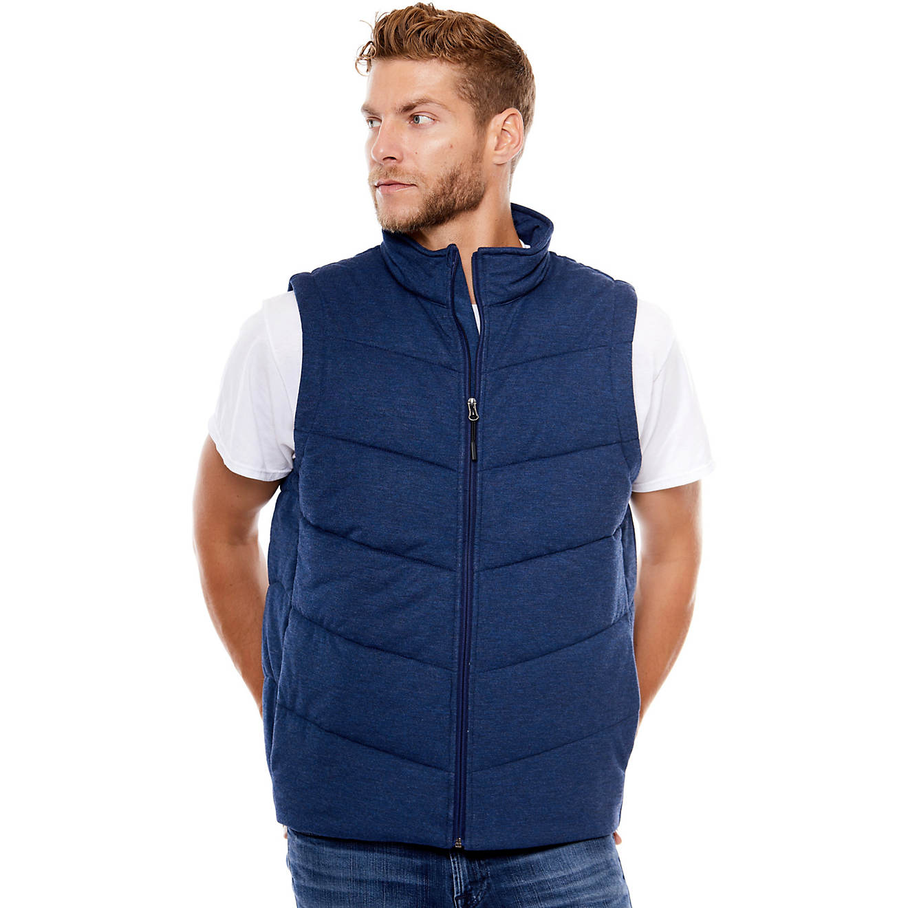 Be Boundless Men's Thermo Lock Quilted Melange Knit Free-Form Full Zip ...
