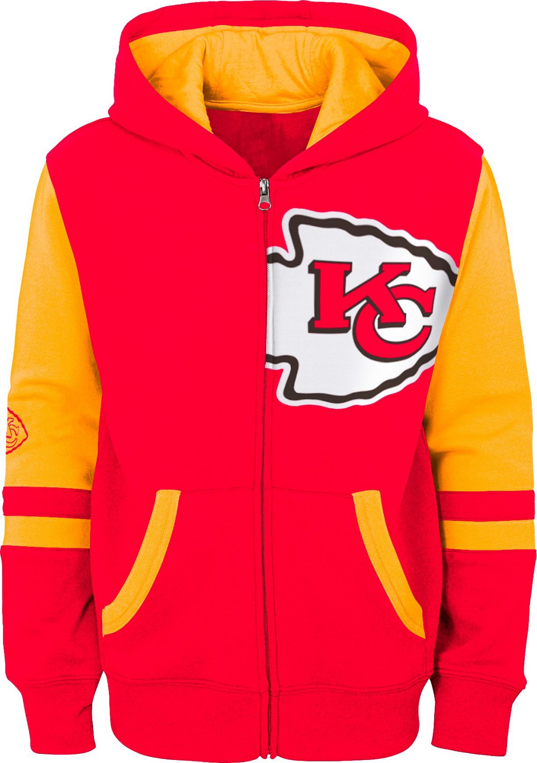 NFL Boys' Kansas City Chiefs Full Zip Fleece Hoodie Academy