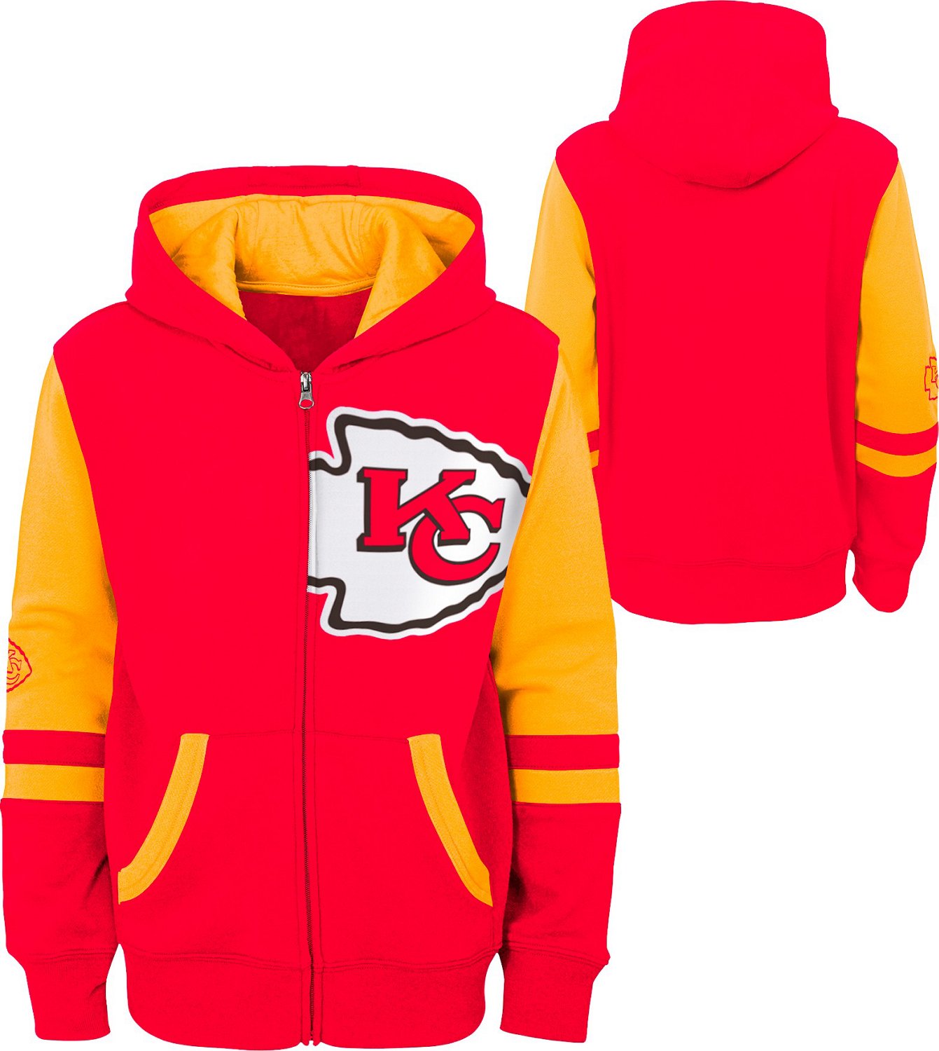 NFL Boys' Kansas City Chiefs Full Zip Fleece Hoodie | Academy