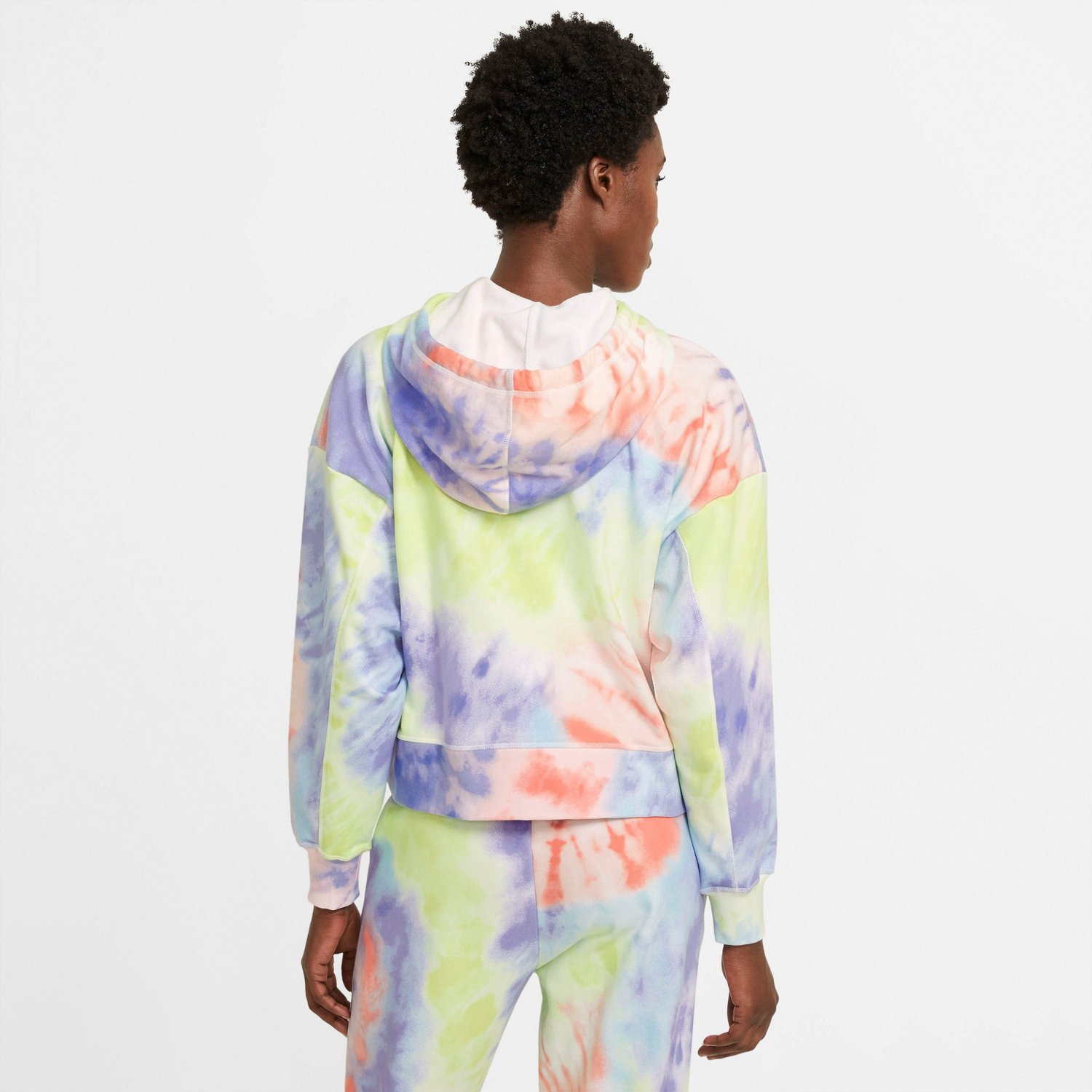 Nike Women's DriFIT Get Fit Tie Dye Pullover Training Hoodie Academy
