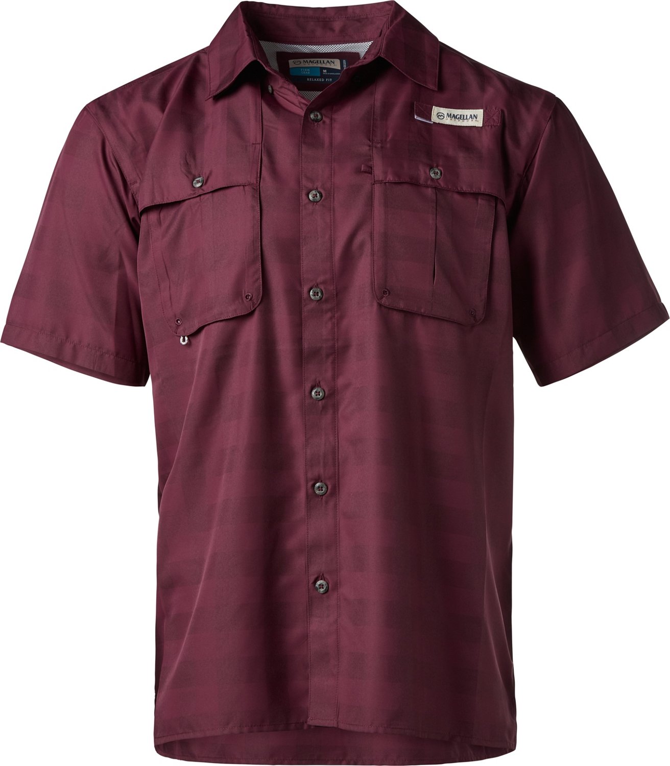 Magellan Outdoors Men's Aransas Pass Heather Plaid Fishing Shirt                                                                