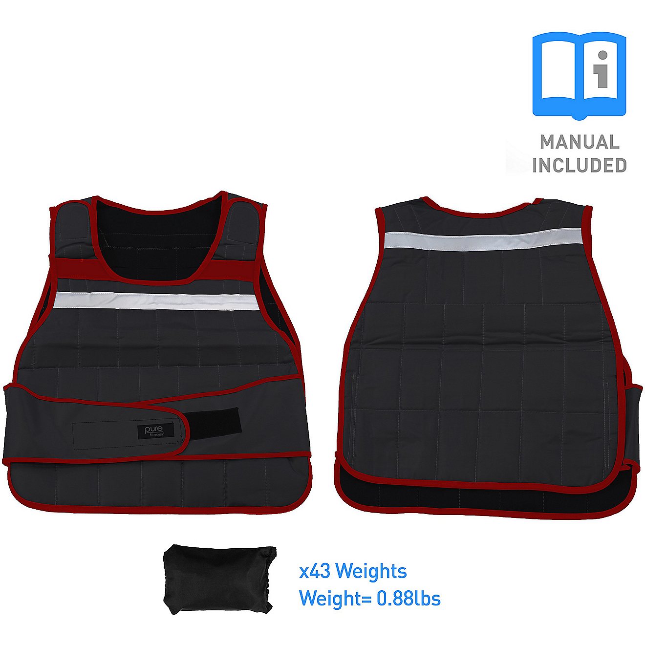 Pure Fitness Adjustable 40 lb. Weighted Vest                                                                                     - view number 6